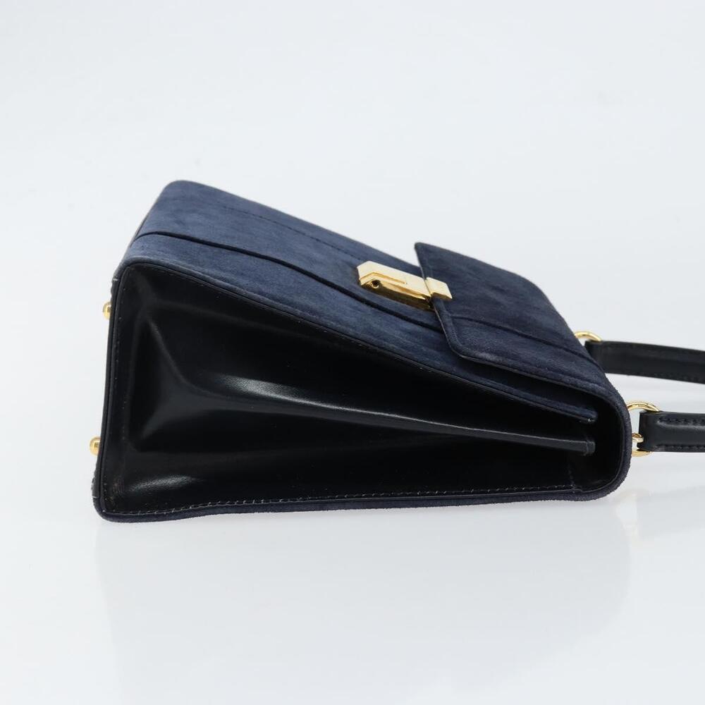 GUCCI Hand Bag Suede Navy Gold 000 2026 0306 Auth 154476 - Picture 3 of 16